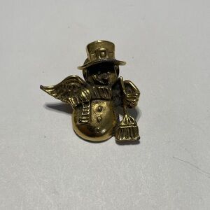 Winter Camco Gold Snowman Brooch